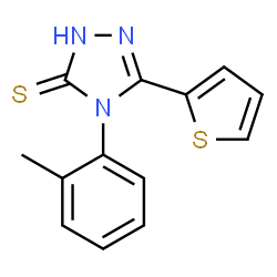 ChemSpider 2D Image | 4-(2-Methylphenyl)-5-(2-thienyl)-4H-1,2,4-triazole-3-thiol | C13H11N3S2