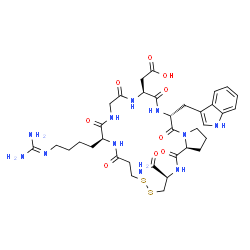 ChemSpider 2D Image | [(3R,11S,17S,20R,25aS)-3-Carbamoyl-11-{4-[(diaminomethylene)amino]butyl}-20-(1H-indol-3-ylmethyl)-1,9,12,15,18,21-hexaoxodocosahydro-7H-pyrrolo[2,1-g][1,2,5,8,11,14,17,20]dithiahexaazacyclotricosin-17
-yl]acetic acid | C35H49N11O9S2