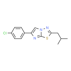 ChemSpider 2D Image | 6-(4-Chlorophenyl)-2-isobutylimidazo[2,1-b][1,3,4]thiadiazole | C14H14ClN3S