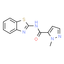 ChemSpider 2D Image | N-(1,3-Benzothiazol-2-yl)-1-methyl-1H-pyrazole-5-carboxamide | C12H10N4OS