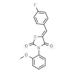 ChemSpider 2D Image | (5Z)-5-(4-Fluorobenzylidene)-3-(2-methoxyphenyl)-1,3-thiazolidine-2,4-dione | C17H12FNO3S