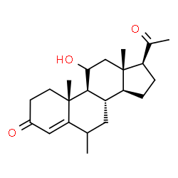 ChemSpider 2D Image | (11alpha)-11-Hydroxy-6-methylpregn-4-ene-3,20-dione | C22H32O3