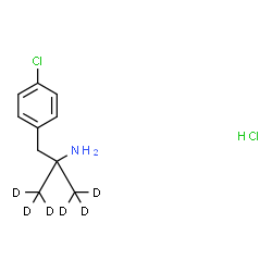 ChemSpider 2D Image | 1-(4-Chlorophenyl)-2-(~2~H_3_)methyl-2-(3,3,3-~2~H_3_)propanamine hydrochloride (1:1) | C10H9D6Cl2N