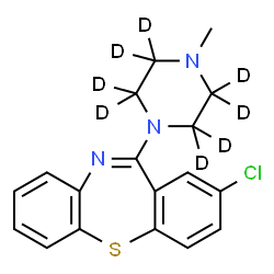 ChemSpider 2D Image | 2-Chloro-11-[4-methyl(~2~H_8_)-1-piperazinyl]dibenzo[b,f][1,4]thiazepine | C18H10D8ClN3S