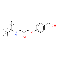 ChemSpider 2D Image | 1-[4-(Hydroxymethyl)phenoxy]-3-[(~2~H_7_)-2-propanylamino]-2-propanol | C13H14D7NO3