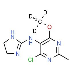 ChemSpider 2D Image | 4-Chloro-N-(4,5-dihydro-1H-imidazol-2-yl)-2-methyl-6-[(~13~C,~2~H_3_)methyloxy]-5-pyrimidinamine | C813CH9D3ClN5O