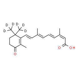 ChemSpider 2D Image | (13cis)-4-Oxo(16,16,16,17,17,17-~2~H_6_)retinoic acid | C20H20D6O3