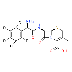 ChemSpider 2D Image | (6R,7R)-7-({(2R)-2-Amino-2-[(2,3,4,5,6-~2~H_5_)-1,4-cyclohexadien-1-yl]acetyl}amino)-3-methyl-8-oxo-5-thia-1-azabicyclo[4.2.0]oct-2-ene-2-carboxylic acid | C16H14D5N3O4S
