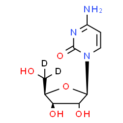 ChemSpider 2D Image | 4-Amino-1-[(2xi)-beta-D-(C~5~,C~5~-~2~H_2_)-threo-pentofuranosyl]-2(1H)-pyrimidinone | C9H11D2N3O5