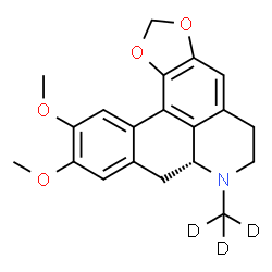 ChemSpider 2D Image | (7aR)-10,11-Dimethoxy-7-(~2~H_3_)methyl-6,7,7a,8-tetrahydro-5H-[1,3]benzodioxolo[6,5,4-de]benzo[g]quinoline | C20H18D3NO4