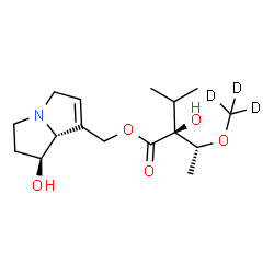 ChemSpider 2D Image | [(1S,7aR)-1-Hydroxy-2,3,5,7a-tetrahydro-1H-pyrrolizin-7-yl]methyl (2S,3R)-2-hydroxy-2-isopropyl-3-[(~2~H_3_)methyloxy]butanoate | C16H24D3NO5