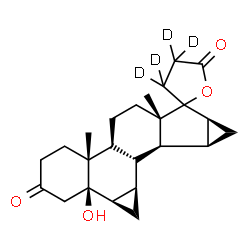ChemSpider 2D Image | (1aR,1bR,5aR,5bS,7aS,8aS,9aS,9bS,9cR,9dR)-1b-Hydroxy-5a,7a-dimethyl(3',3',4',4'-~2~H_4_)hexadecahydro-3'H-spiro[cyclopropa[4,5]cyclopenta[1,2-a]cyclopropa[l]phenanthrene-8,2'-furan]-3,5'(2H,4'H)-dione | C24H28D4O4