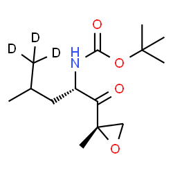 ChemSpider 2D Image | 2-Methyl-2-propanyl [(2S)-4-methyl-1-[(2S)-2-methyl-2-oxiranyl]-1-oxo(5,5,5-~2~H_3_)-2-pentanyl]carbamate | C14H22D3NO4