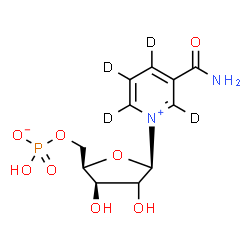 ChemSpider 2D Image | 3-Carbamoyl-1-[(2xi)-5-O-(hydroxyphosphinato)-beta-D-threo-pentofuranosyl](~2~H_4_)pyridinium | C11H11D4N2O8P