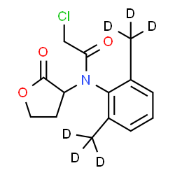ChemSpider 2D Image | N-{2,6-Bis[(~2~H_3_)methyl]phenyl}-2-chloro-N-(2-oxotetrahydro-3-furanyl)acetamide | C14H10D6ClNO3