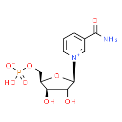 ChemSpider 2D Image | 3-Carbamoyl-1-[(2xi)-5-O-(hydroxyphosphinato)-beta-D-threo-pentofuranosyl]pyridinium | C11H15N2O8P