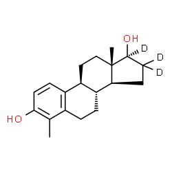 ChemSpider 2D Image | (17beta)-(16,16,17-~2~H_3_)-4,9-Cyclo-9,10-secoandrosta-1(10),2,4-triene-1,17-diol | C19H23D3O2