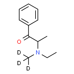 ChemSpider 2D Image | 2-{Ethyl[(~2~H_3_)methyl]amino}-1-phenyl-1-propanone | C12H14D3NO