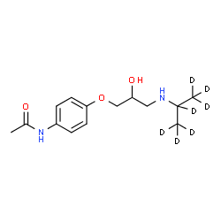 ChemSpider 2D Image | N-(4-{2-Hydroxy-3-[(~2~H_7_)-2-propanylamino]propoxy}phenyl)acetamide | C14H15D7N2O3