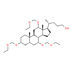 ChemSpider 2D Image | (3alpha,5beta,7alpha,12alpha)-3,7,12-Tris(ethoxymethoxy)cholan-24-ol | C33H60O7