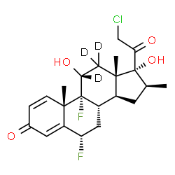 ChemSpider 2D Image | (6alpha,11alpha,16beta)-21-Chloro-6,9-difluoro-11,17-dihydroxy-16-methyl(11,12,12-~2~H_3_)pregna-1,4-diene-3,20-dione | C22H24D3ClF2O4