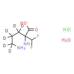 ChemSpider 2D Image | 2-(Difluoromethyl)(3,3,4,4,5,5-~2~H_6_)ornithine hydrochloride hydrate | C6H9D6ClF2N2O3