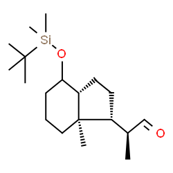 ChemSpider 2D Image | (2S)-2-[(1R,3aR,7aR)-4-{[Dimethyl(2-methyl-2-propanyl)silyl]oxy}-7a-methyloctahydro-1H-inden-1-yl]propanal | C19H36O2Si