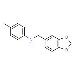 ChemSpider 2D Image | Benzo[1,3]dioxol-5-ylmethyl-p-tolyl-amine | C15H15NO2