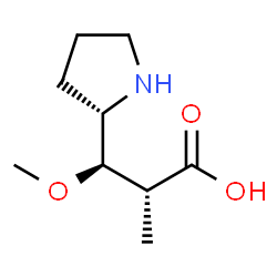 ChemSpider 2D Image | (2R,3R)-3-Methoxy-2-methyl-3-[(2S)-2-pyrrolidinyl]propanoic acid | C9H17NO3