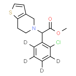 ChemSpider 2D Image | Methyl [2-chloro(~2~H_4_)phenyl](6,7-dihydrothieno[3,2-c]pyridin-5(4H)-yl)acetate | C16H12D4ClNO2S