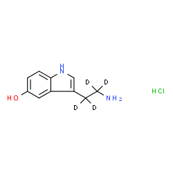 ChemSpider 2D Image | Serotonin-d4 (hydrochloride) | C10H9D4ClN2O