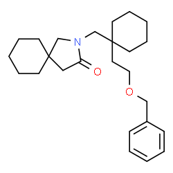 ChemSpider 2D Image | 2-({1-[2-(Benzyloxy)ethyl]cyclohexyl}methyl)-2-azaspiro[4.5]decan-3-one | C25H37NO2