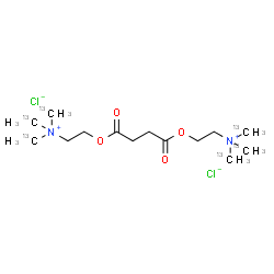 ChemSpider 2D Image | 2,2'-[(1,4-Dioxo-1,4-butanediyl)bis(oxy)]bis{N,N,N-tris[(~13~C)methyl]ethanaminium} dichloride | C813C6H30Cl2N2O4