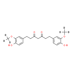 ChemSpider 2D Image | 1,7-Bis{4-hydroxy-3-[(~2~H_3_)methyloxy]phenyl}-3,5-heptanedione | C21H18D6O6