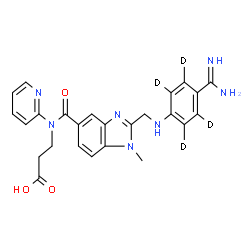 ChemSpider 2D Image | N-{[2-({[4-Carbamimidoyl(~2~H_4_)phenyl]amino}methyl)-1-methyl-1H-benzimidazol-5-yl]carbonyl}-N-2-pyridinyl-beta-alanine | C25H21D4N7O3