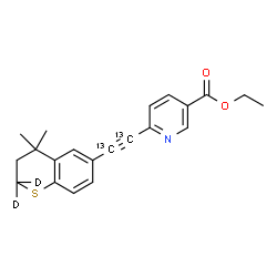 ChemSpider 2D Image | Ethyl 6-{[4,4-dimethyl(2,2-~2~H_2_)-3,4-dihydro-2H-thiochromen-6-yl](~13~C_2_)ethynyl}nicotinate | C1913C2H19D2NO2S