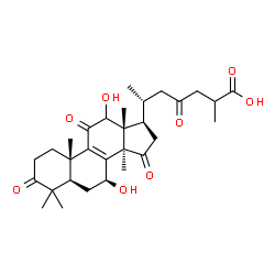 ChemSpider 2D Image | (7beta)-7,12-Dihydroxy-3,11,15,23-tetraoxolanost-8-en-26-oic acid | C30H42O8