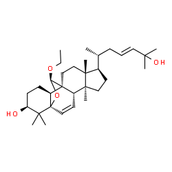 ChemSpider 2D Image | (1R,4S,5S,8R,9R,12S,13S,16S,19R)-19-Ethoxy-8-[(2R,4E)-6-hydroxy-6-methyl-4-hepten-2-yl]-5,9,17,17-tetramethyl-18-oxapentacyclo[10.5.2.0~1,13~.0~4,12~.0~5,9~]nonadec-2-en-16-ol | C32H52O4