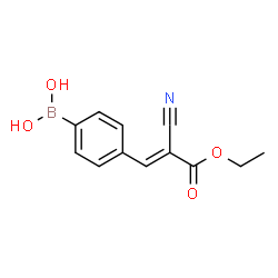 ChemSpider 2D Image | {4-[(1E)-2-Cyano-3-ethoxy-3-oxo-1-propen-1-yl]phenyl}boronic acid | C12H12BNO4