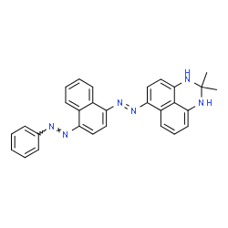 ChemSpider 2D Image | 2,2-Dimethyl-6-[(E)-{4-[(E)-phenyldiazenyl]-1-naphthyl}diazenyl]-2,3-dihydro-1H-perimidine | C29H24N6