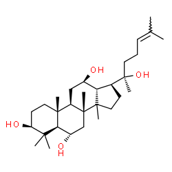 ChemSpider 2D Image | (3beta,6alpha,12beta,14xi,20R)-Dammar-24-ene-3,6,12,20-tetrol | C30H52O4