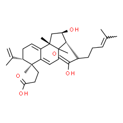 ChemSpider 2D Image | 2-[(2R,3R,6S,7S,9bR)-6-(2-Carboxyethyl)-2-hydroxy-7-isopropenyl-3a,6,9b-trimethyl-2,3,3a,4,6,7,8,9b-octahydro-1H-cyclopenta[a]naphthalen-3-yl]-6-methyl-5-heptenoic acid | C30H44O5