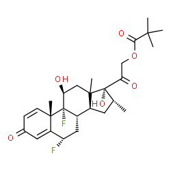ChemSpider 2D Image | (6alpha,11beta,13xi,16alpha)-6,9-Difluoro-11,17-dihydroxy-16-methyl-3,20-dioxopregna-1,4-dien-21-yl pivalate | C27H36F2O6