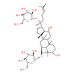 ChemSpider 2D Image | (3beta,6alpha,8xi,10xi,12beta)-20-(beta-D-Glucopyranosyloxy)-3,12-dihydroxydammar-24-en-6-yl beta-D-glucopyranoside | C42H72O14