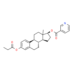 ChemSpider 2D Image | (13xi,17beta)-3-(Propionyloxy)estra-1(10),2,4-trien-17-yl nicotinate | C27H31NO4