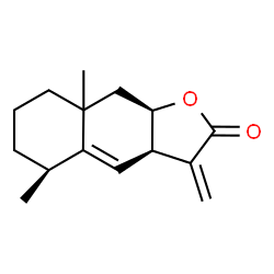 ChemSpider 2D Image | (3aR,5S,9aR)-5,8a-Dimethyl-3-methylene-3a,5,6,7,8,8a,9,9a-octahydronaphtho[2,3-b]furan-2(3H)-one | C15H20O2