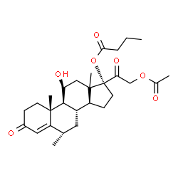 ChemSpider 2D Image | (6alpha,11beta,13xi)-21-Acetoxy-11-hydroxy-6-methyl-3,20-dioxopregn-4-en-17-yl butyrate | C28H40O7