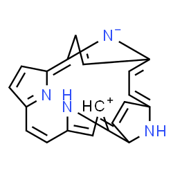 ChemSpider 2D Image | (6Z)-21,22,23,24-Tetraazapentacyclo[16.2.1.1~2,5~.1~8,11~.1~12,15~]tetracosa-1,3,5(24),6,8,11,13,15,17,19-decaen-10-ylium-21-ide | C20H14N4