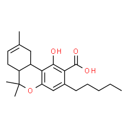 ChemSpider 2D Image | 1-Hydroxy-6,6,9-trimethyl-3-pentyl-6a,7,10,10a-tetrahydro-6H-benzo[c]chromene-2-carboxylic acid | C22H30O4