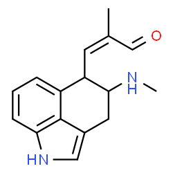 ChemSpider 2D Image | (2Z)-2-Methyl-3-[4-(methylamino)-1,3,4,5-tetrahydrobenzo[cd]indol-5-yl]acrylaldehyde | C16H18N2O